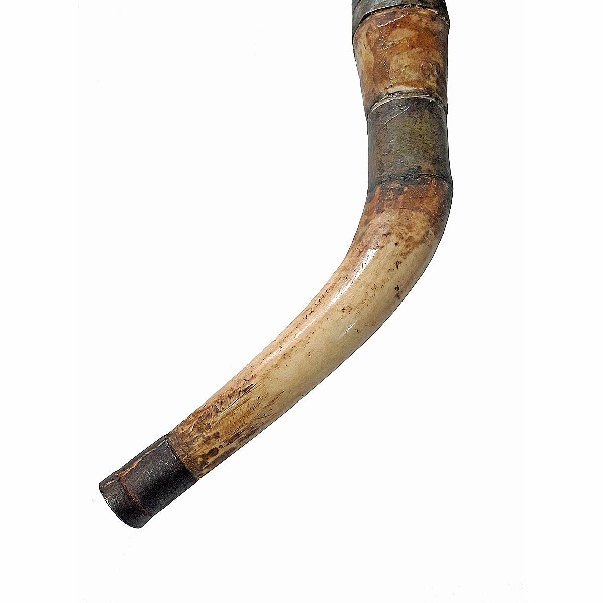 Other Burmese Wood, Bone and Brass Tobacco Pipe, Late 19th Century For Sale