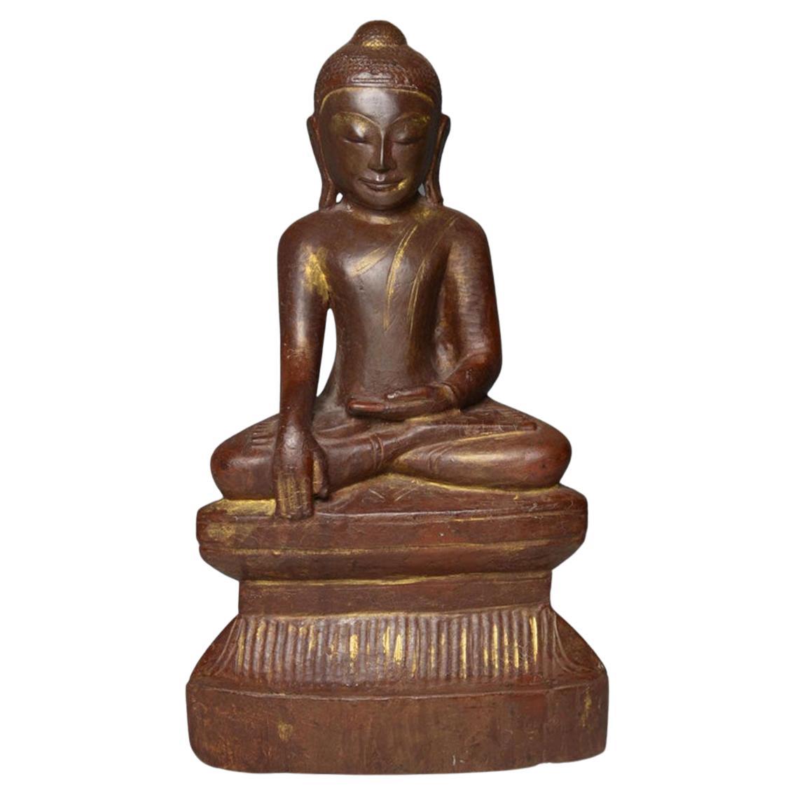 Burmese Wood Lacquer Buddha circa 18th / 19th Century Asian Antiques