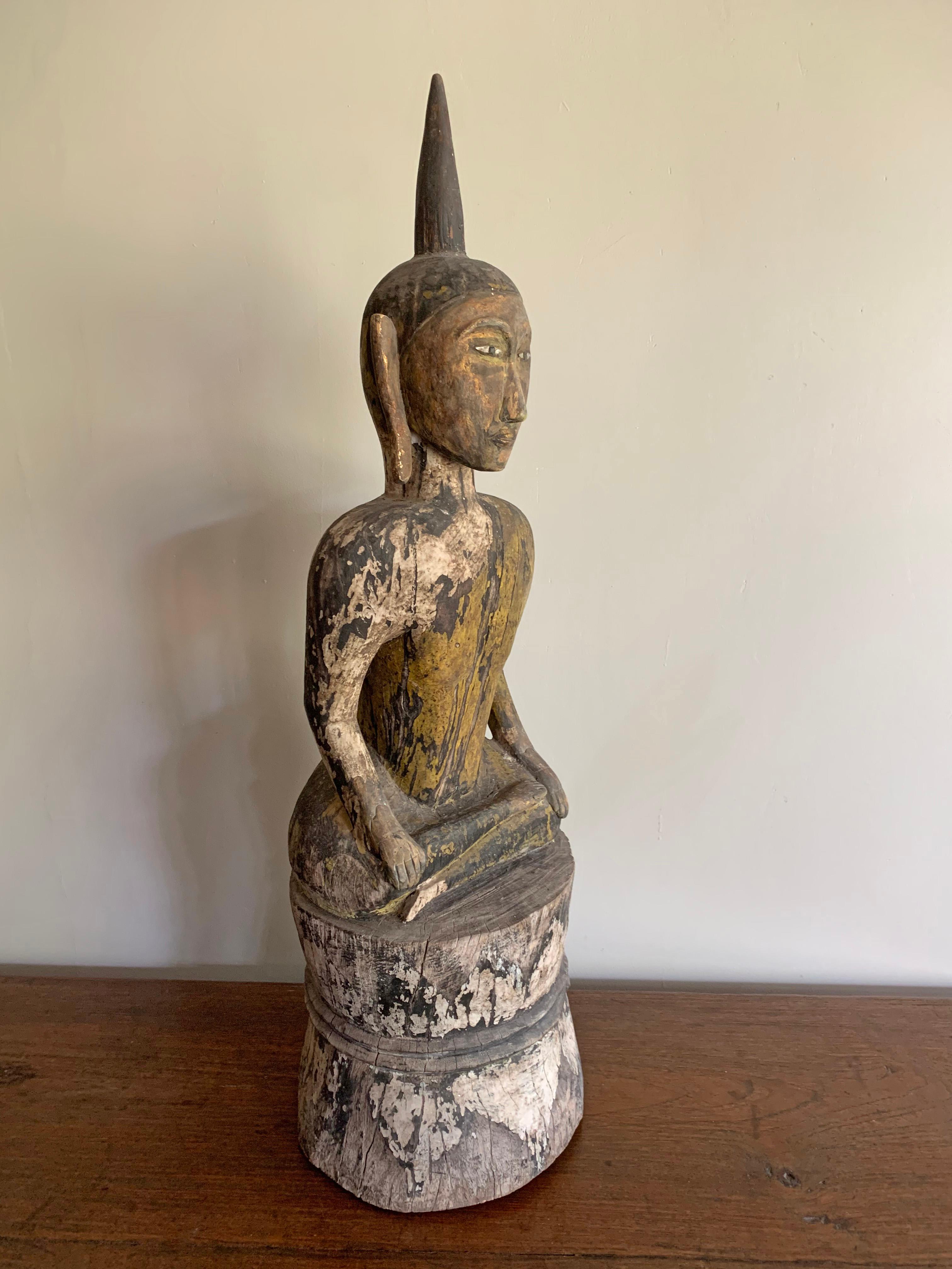 Other Burmese Wood Seated Buddha, Early 20th Century For Sale