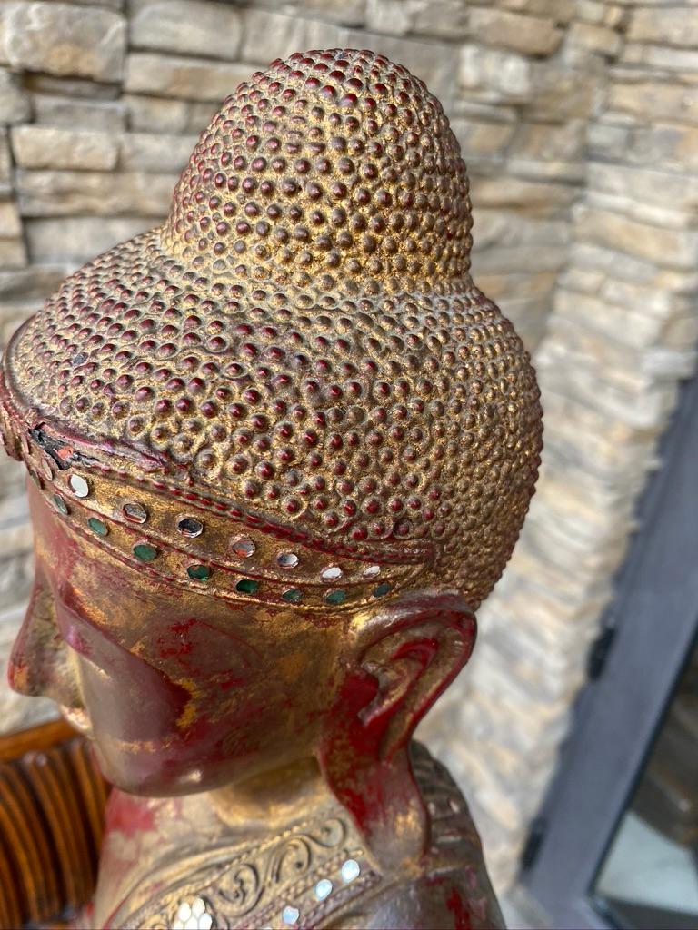 Burmese Wooden Lacquered Buddha 1