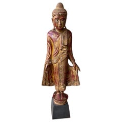 Burmese Wooden Lacquered Buddha