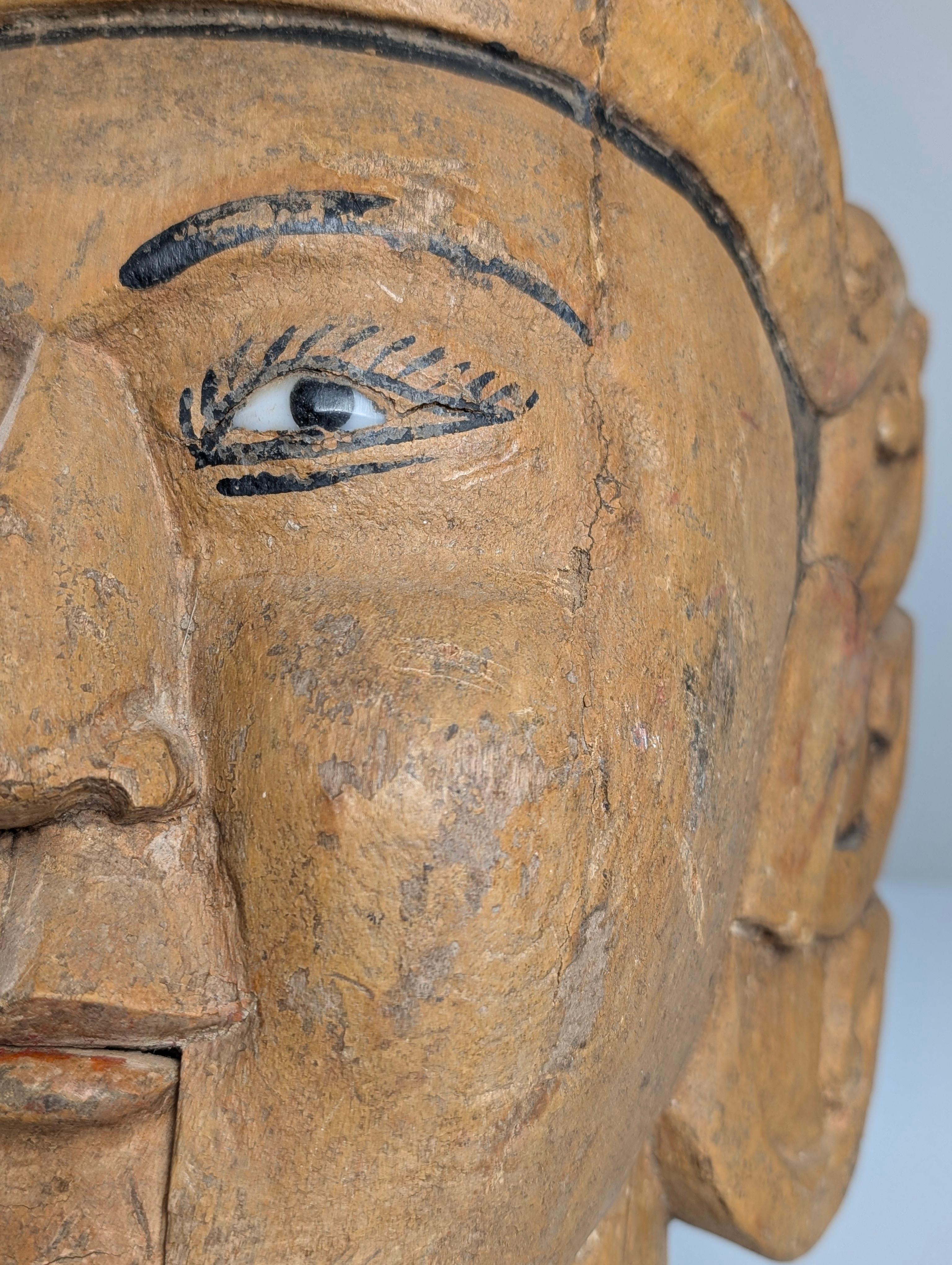 Burmese wooden puppet head with mouth-opening mechanism, 20th century 9