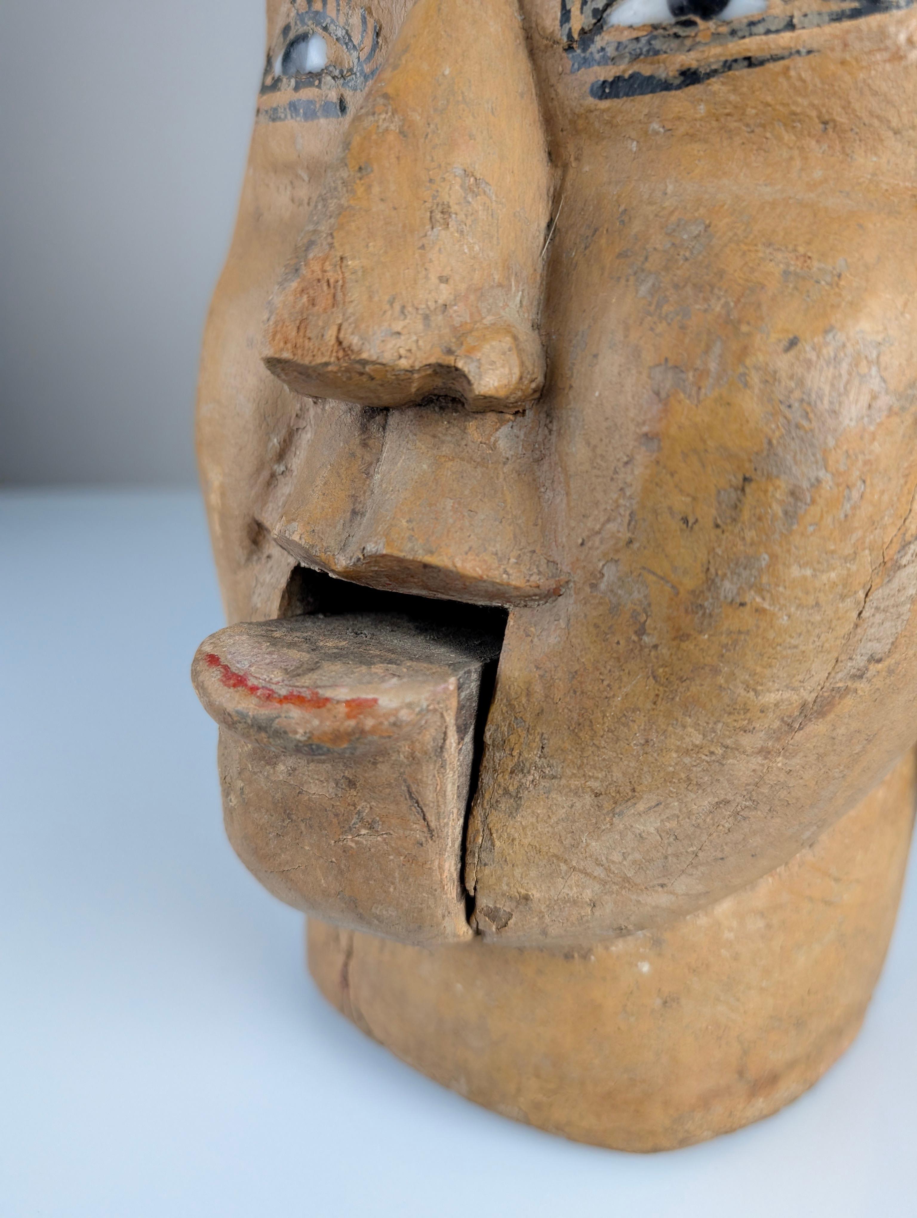 Burmese wooden puppet head with mouth-opening mechanism, 20th century 2