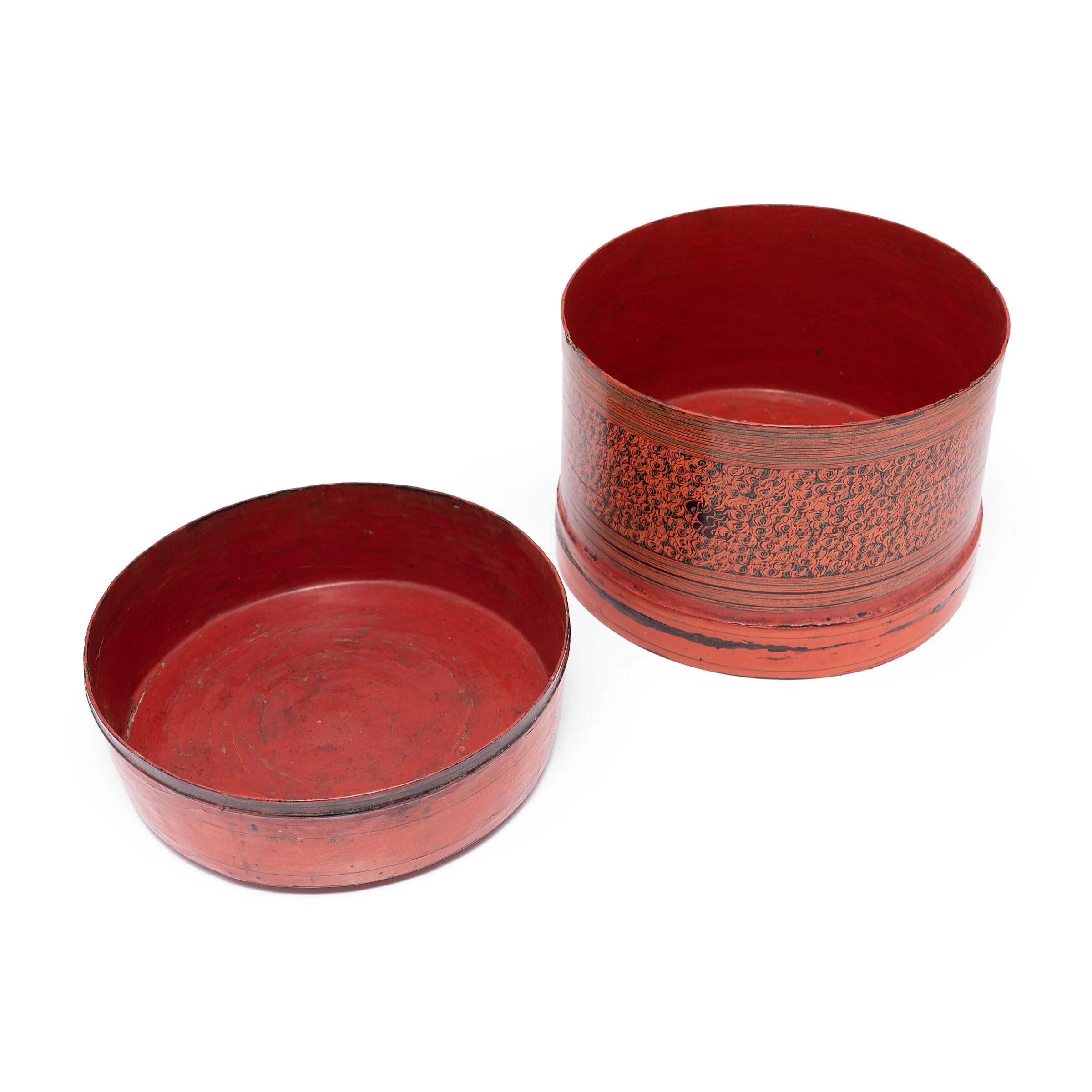 Lacquered Burmese Yun Lacquer Betel Box, c. 1900