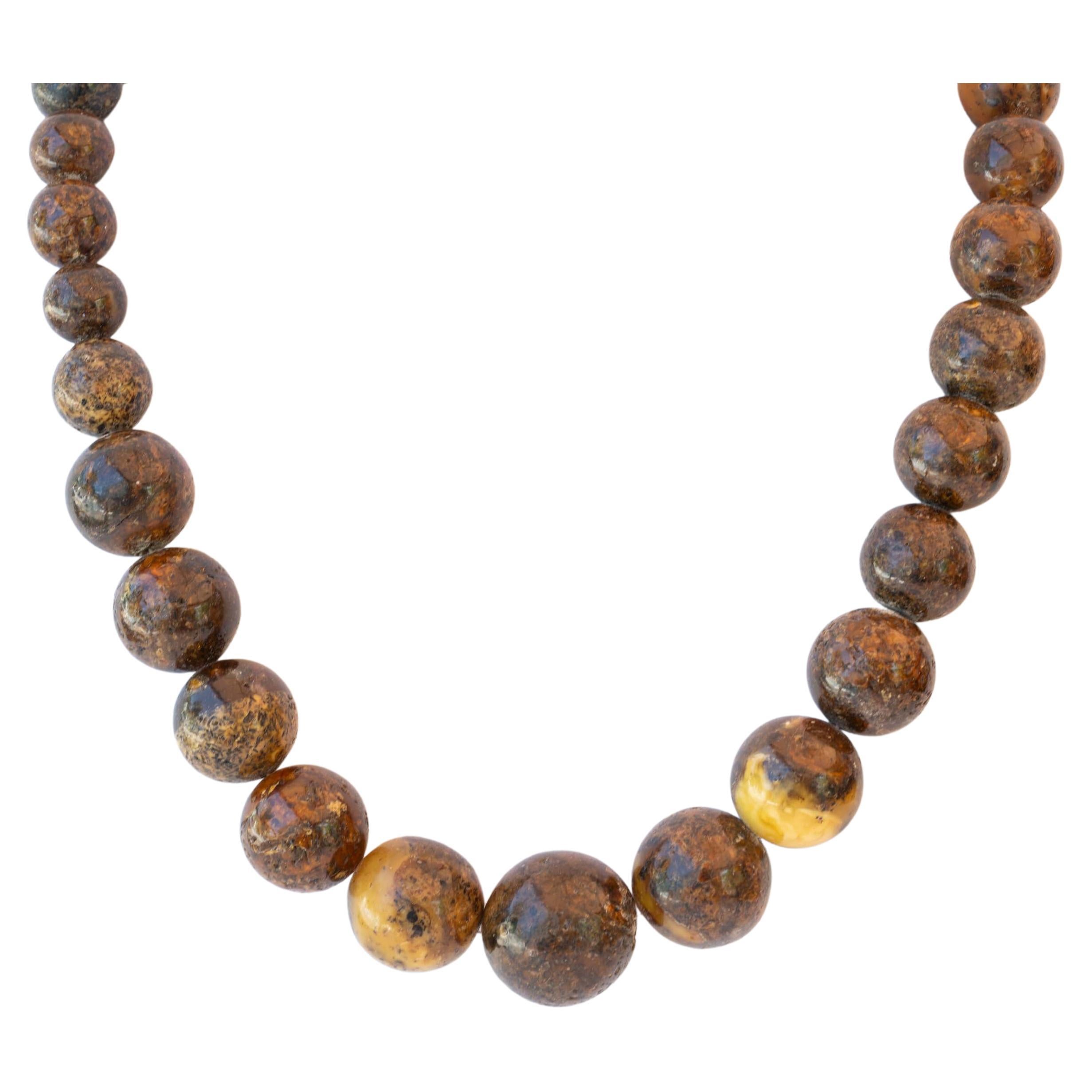 Burmite & Root Amber Necklace  82 gram 20 inches Long For Sale