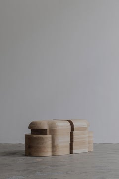 Burned and Black Stained Solid Oak Lahmu Small Console Table by Sizar Alexis