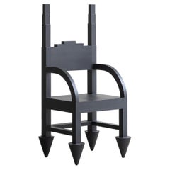 Burned and Black Stained Solid Pine Ousia Chair by Sizar Alexis