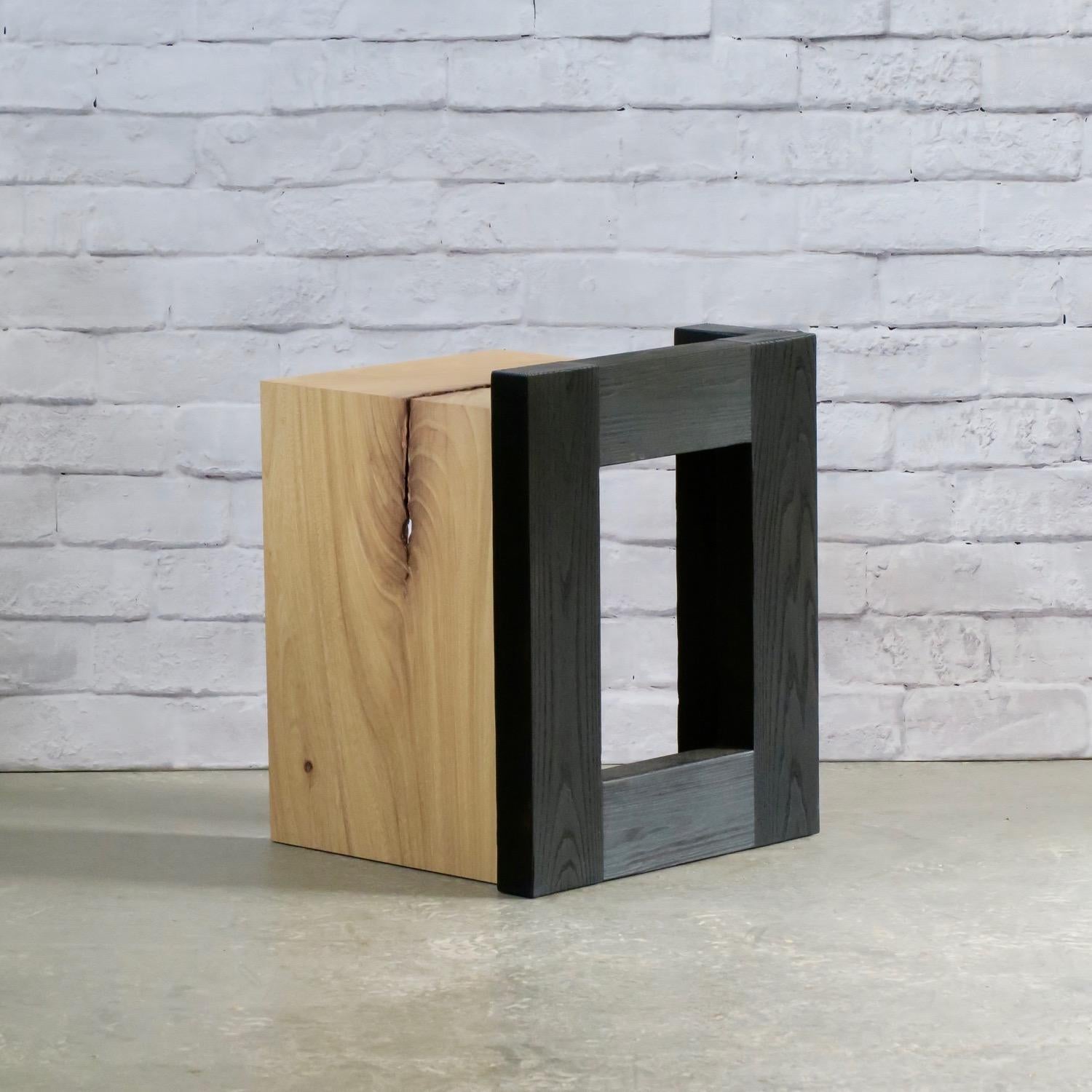 Burned Ash and Elm Side Table by Thomas Throop/ Black Creek Designs- In Stock For Sale 3