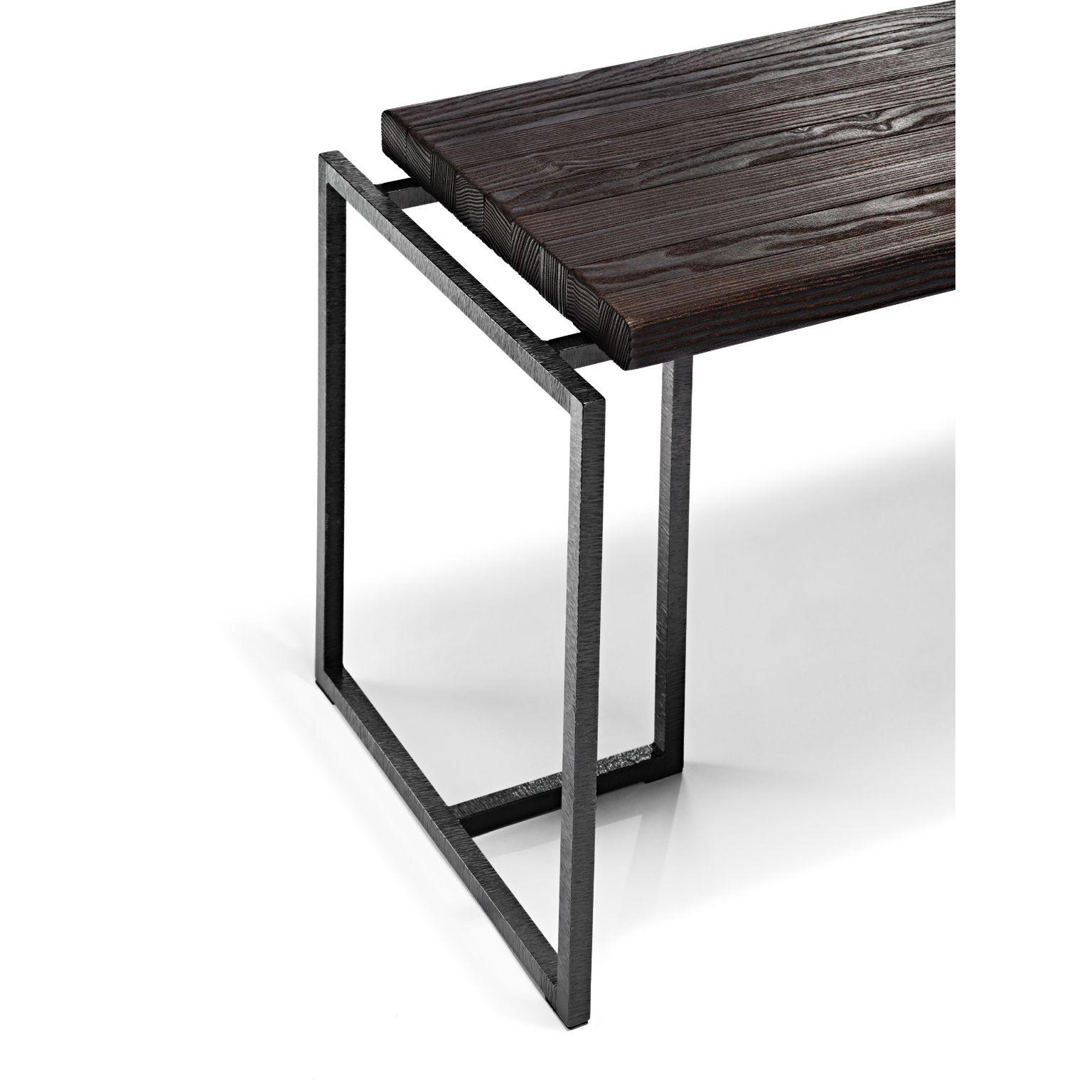 Post-Modern Burned Ash Wood Gerd Bench by Eichkorn For Sale