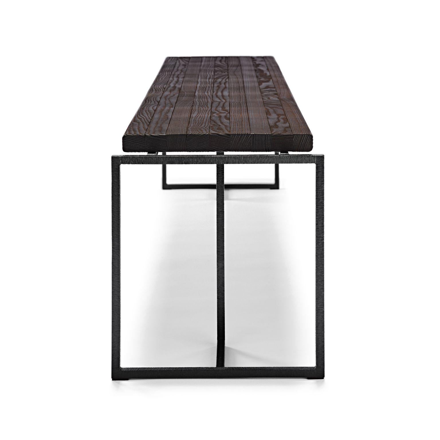 Burned Ash Wood Gerd Bench by Eichkorn For Sale 1