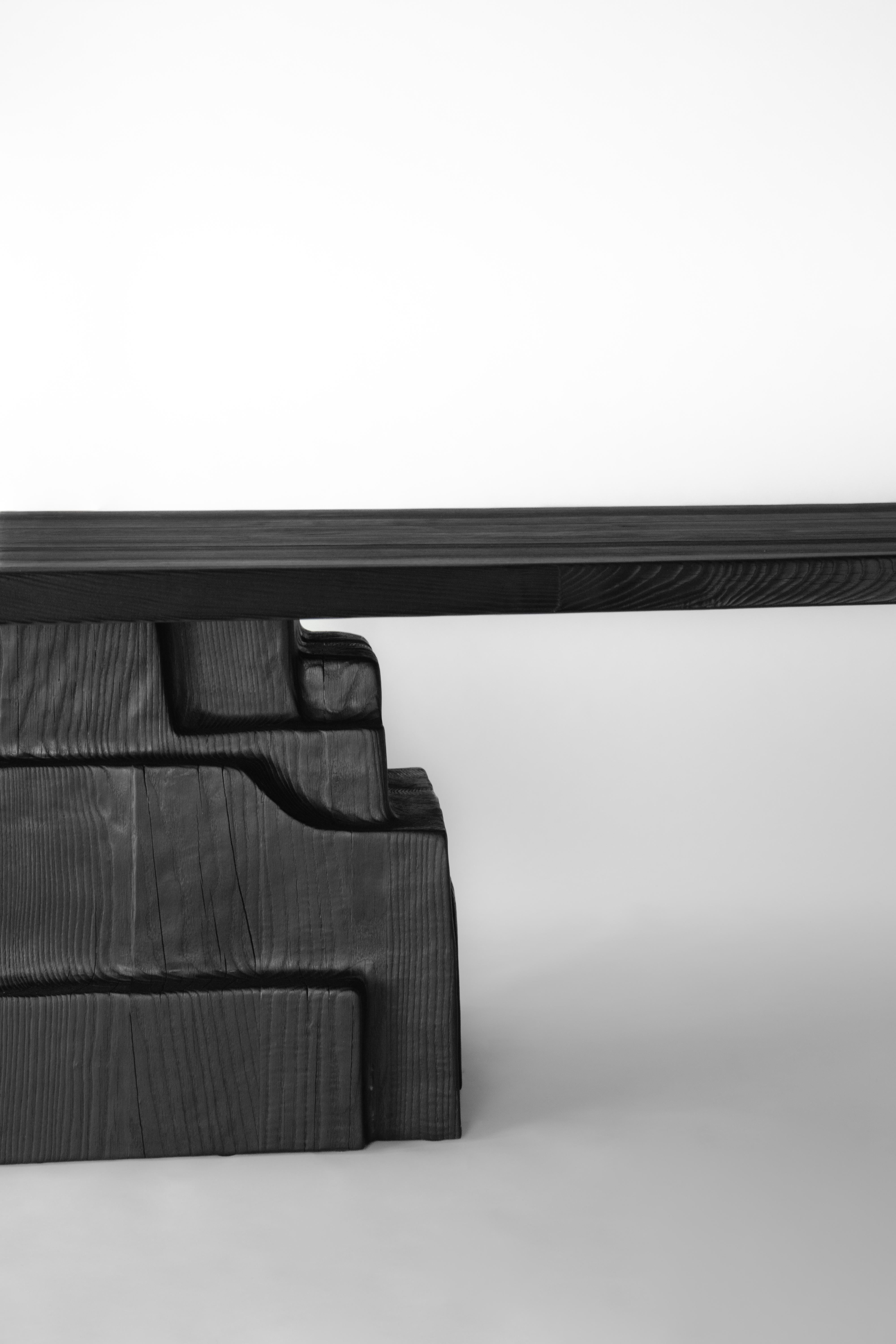 Post-Modern Burned Ash Wood Pathos Dining Table by Eichkorn For Sale
