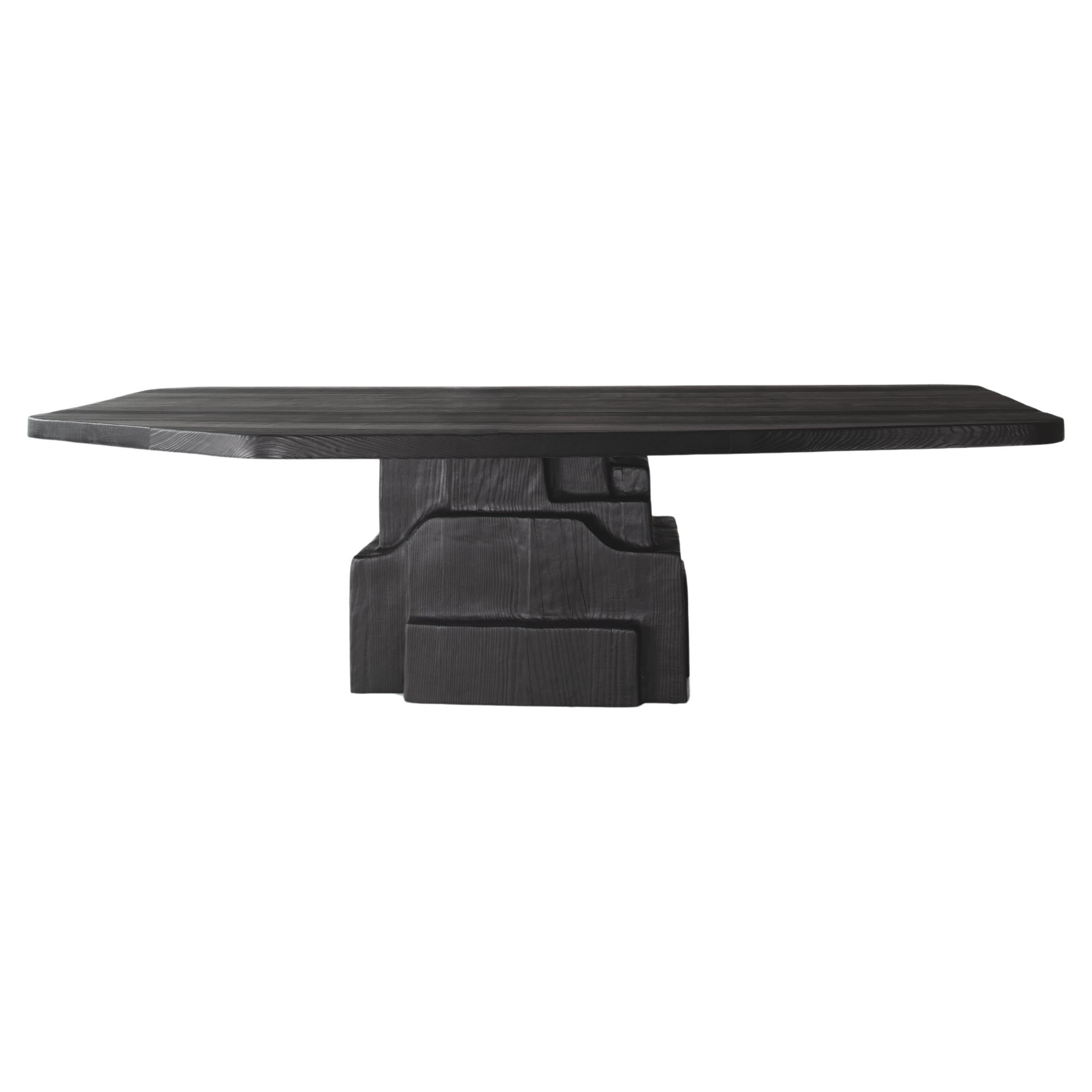 Burned Ash Wood Pathos Dining Table by Eichkorn