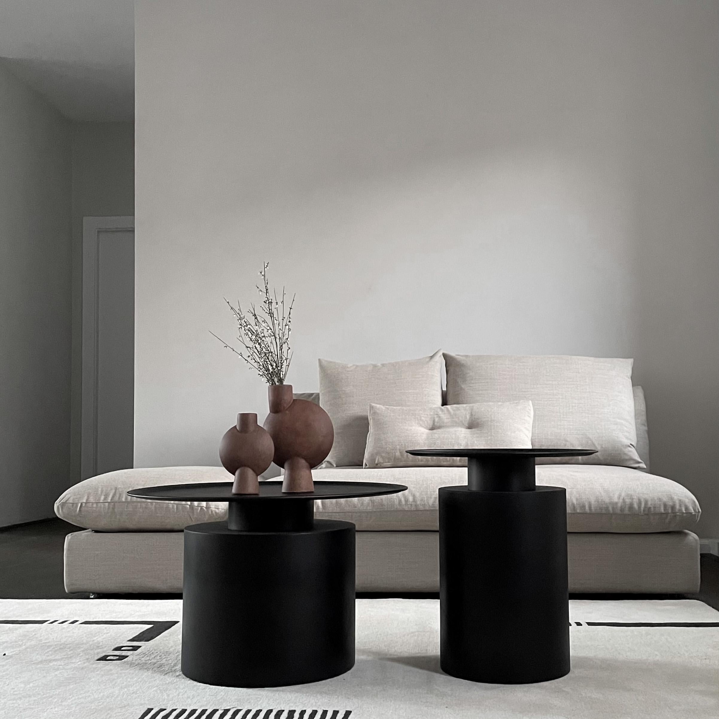 Modern Burned Black Pillar Table Low by 101 Copenhagen For Sale