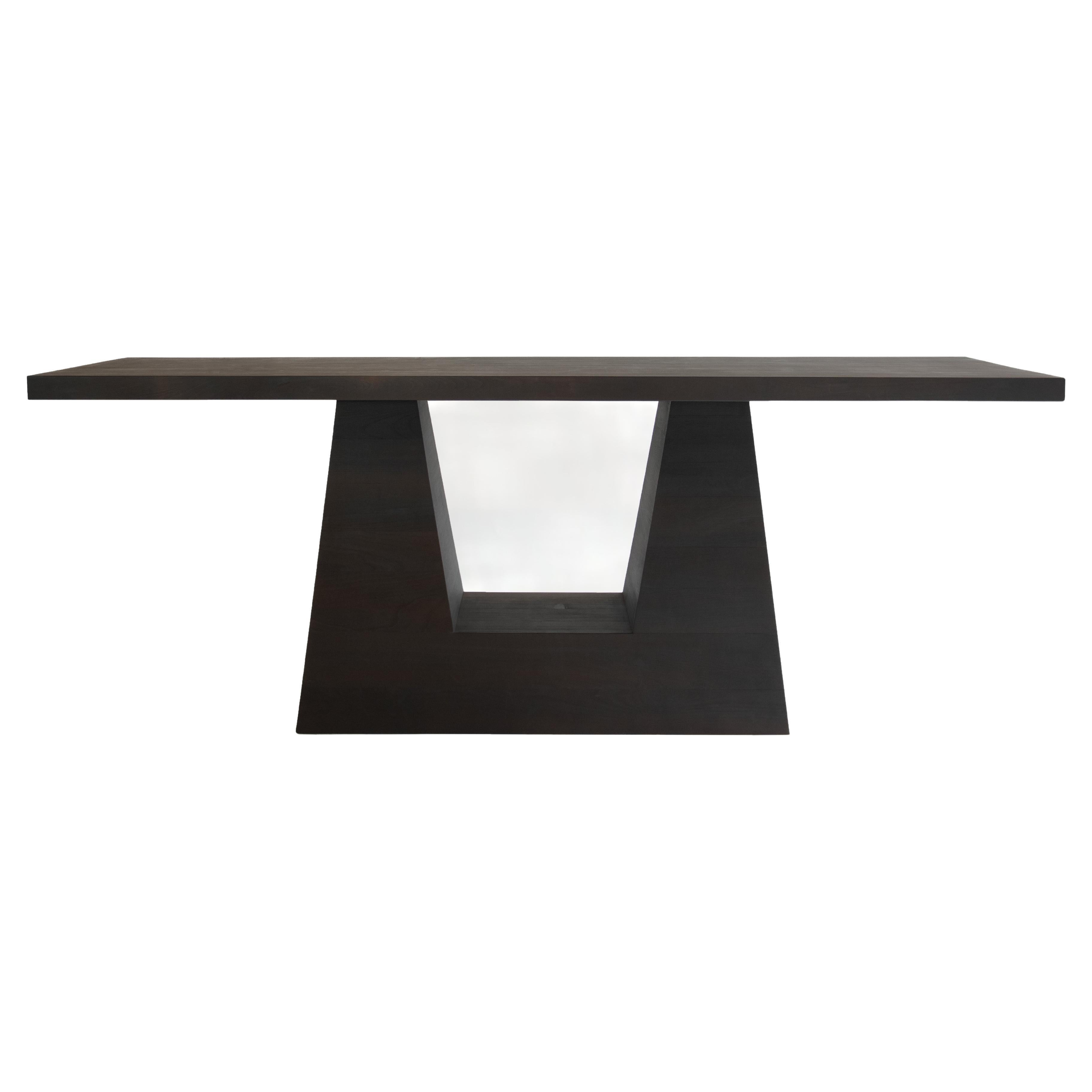 Burned Cherry Wood Oka Small Console Table by Eichkorn