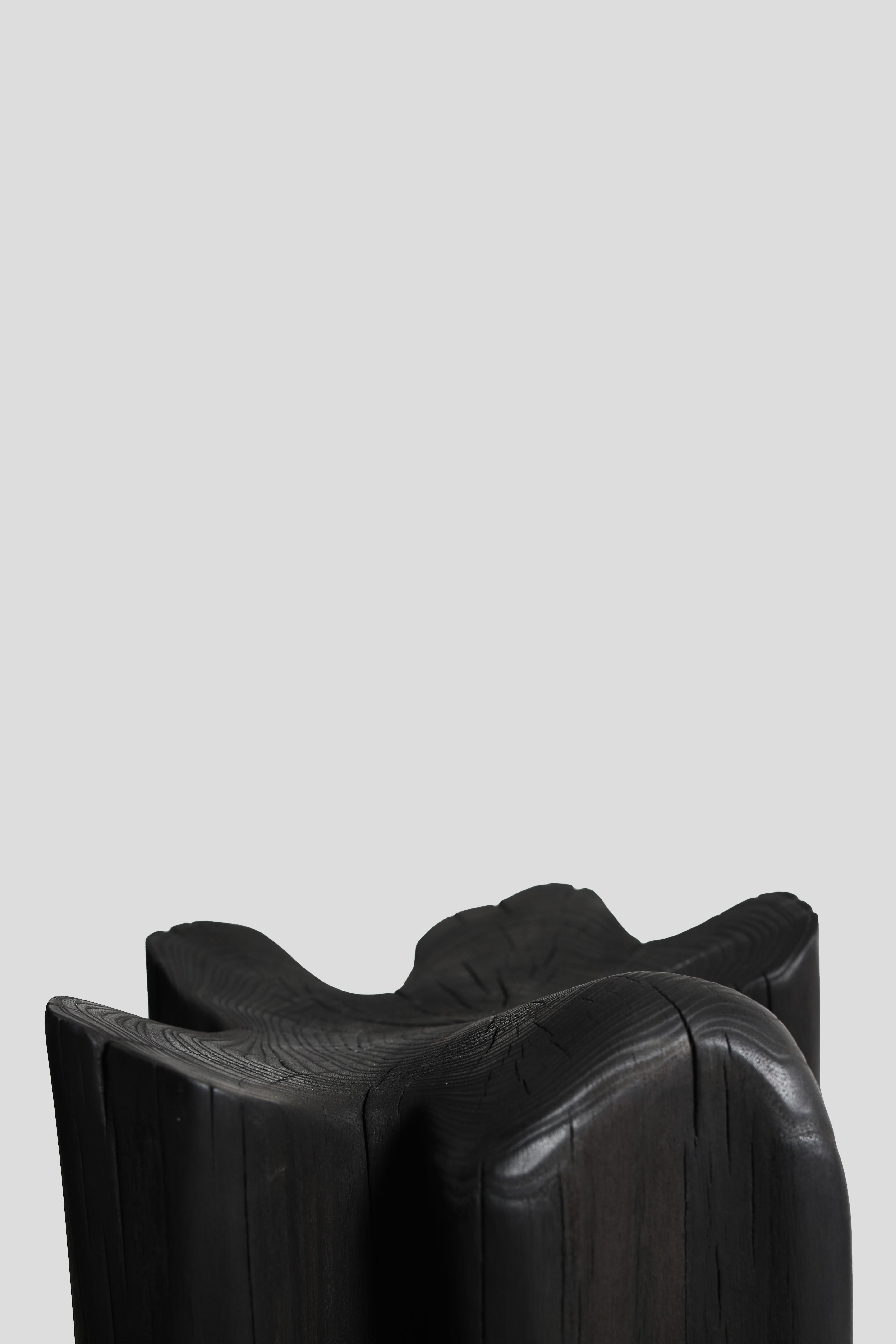 Pezzo bruciato di Jesse Sanderson, Studio A
Artista : Jesse Sanderson
Dimensioni: 47 x 30 x 30 cm
Materiale: Wood Wood bruciato

Pezzo bruciato_
Alla ricerca di un modo per enfatizzare le forme sensuali del legno, abbiamo scoperto un antico metodo