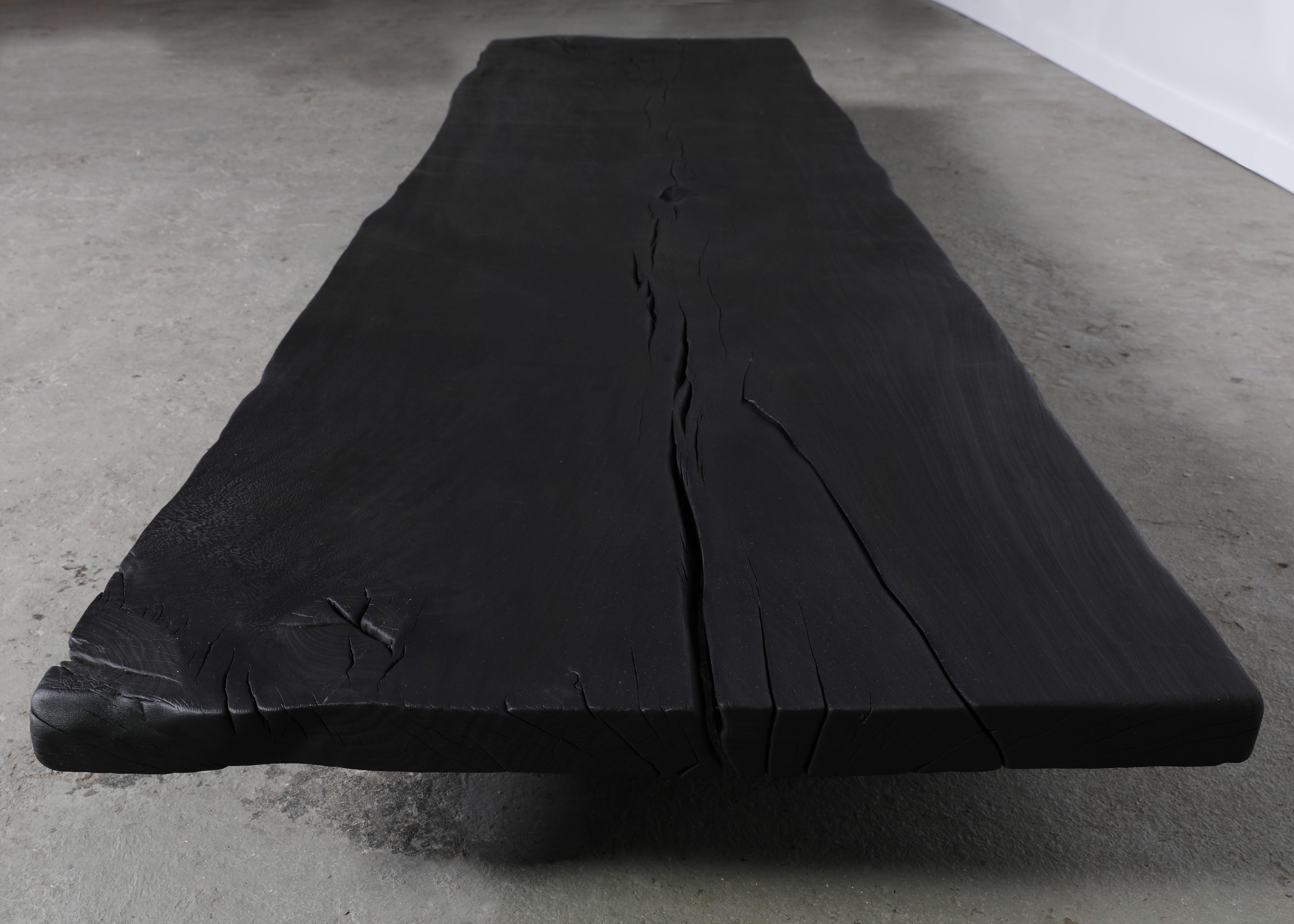 Wabi-sabi is an ancient Japanese philosophy. It embraces simplicity, natural materials, irregularities and asymmetry. In wabi it is believed that beauty lies in imperfection. This inspired the design of the Burned Coffee Table. A table that is
