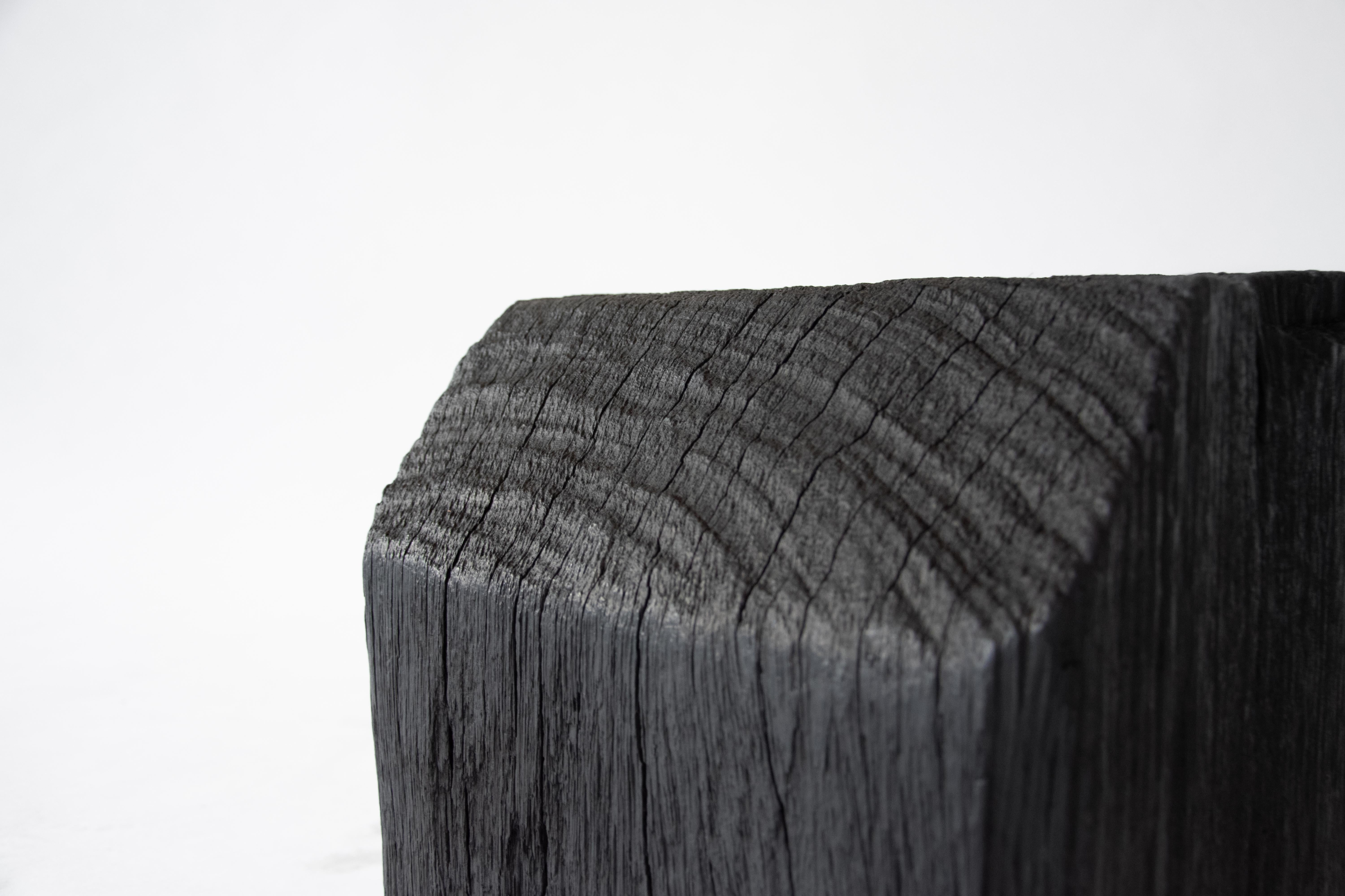 Post-Modern Burned Iron  Wood Ortus Side Table by Eichkorn For Sale