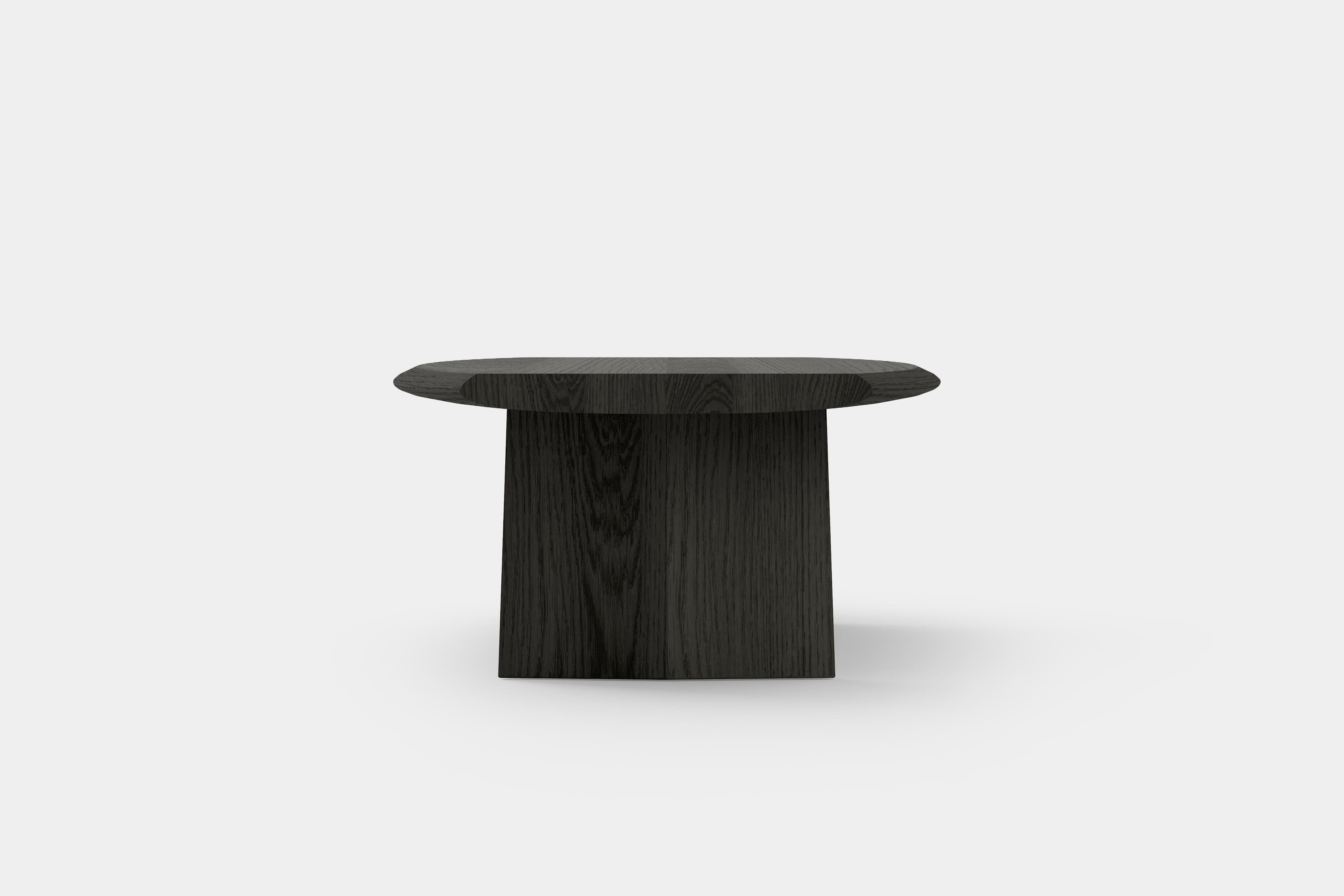 Contemporary Peana Coffee Table, Bench in Black Tinted Solid Wood Finish by Joel Escalona For Sale