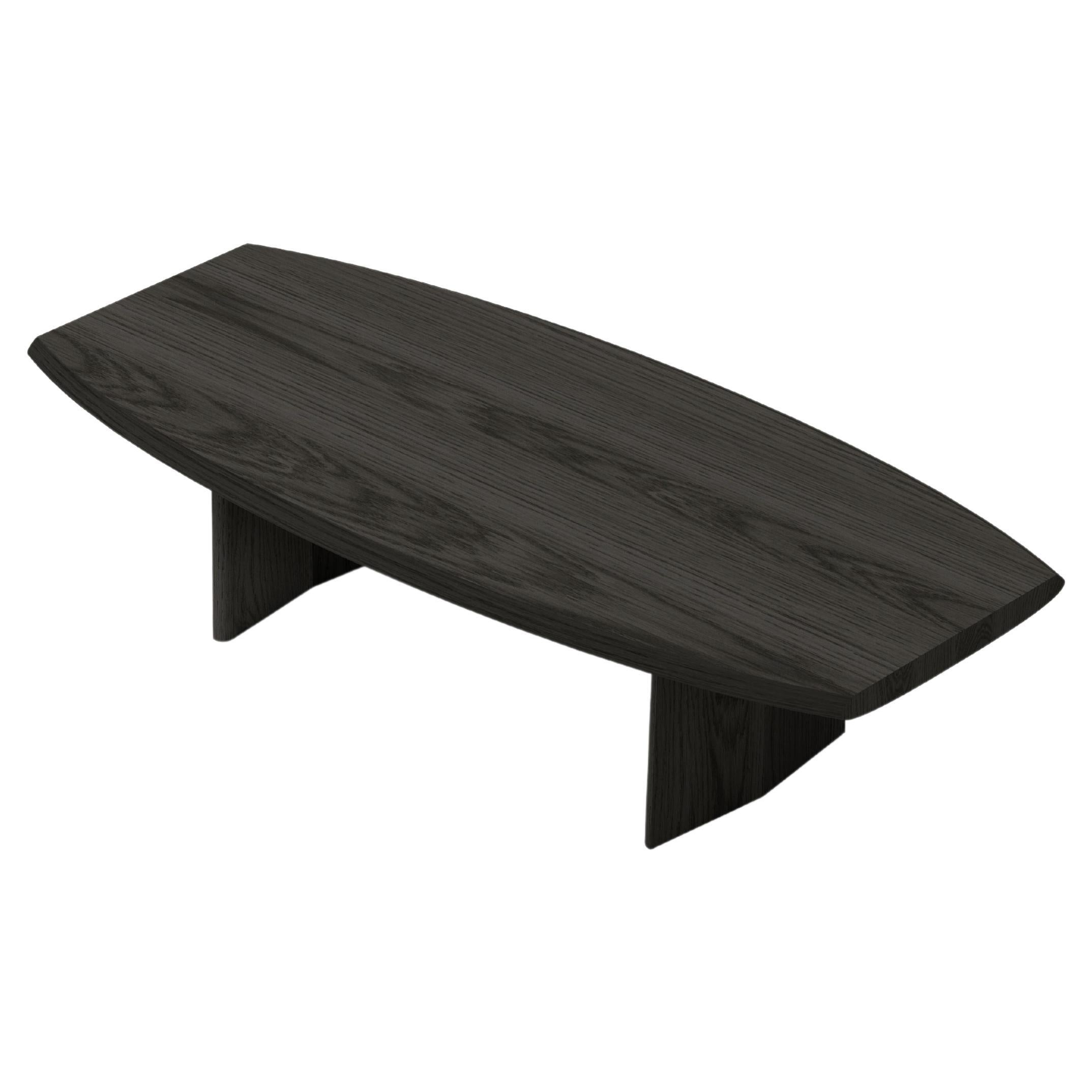 Table basse Peana, banc en bois massif teinté noir par Joel Escalona