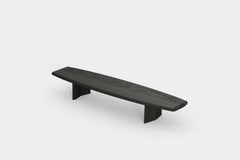 Peana Low Coffee Table, Bench in Black Tinted Wood Finish by Joel Escalona