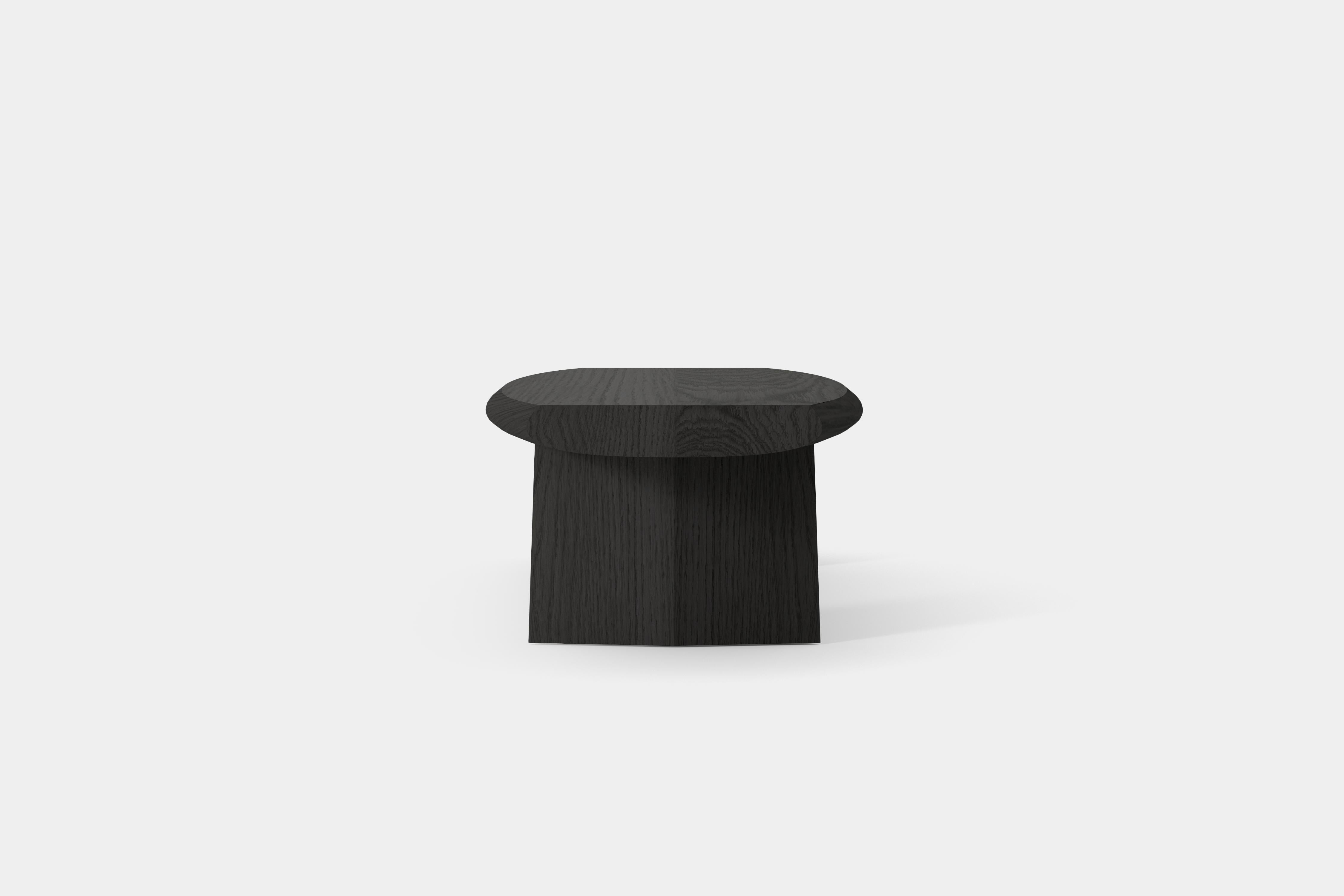 Contemporary Peana Low Coffee Table, Bench in Black Tinted Wood Finish by Joel Escalona For Sale