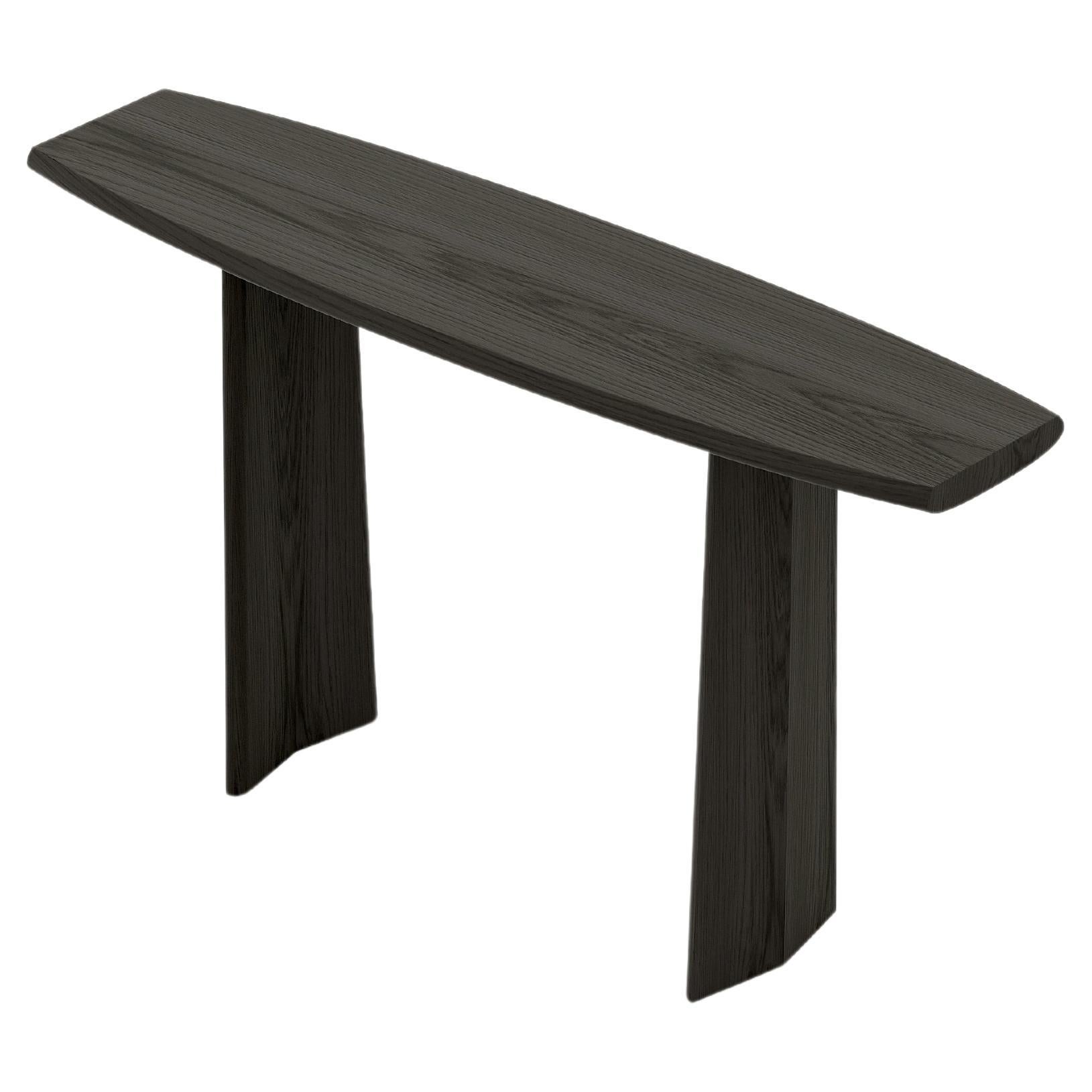 Peana Console Table in Black Tinted Wood Finish, Sideboard by Joel Escalona For Sale