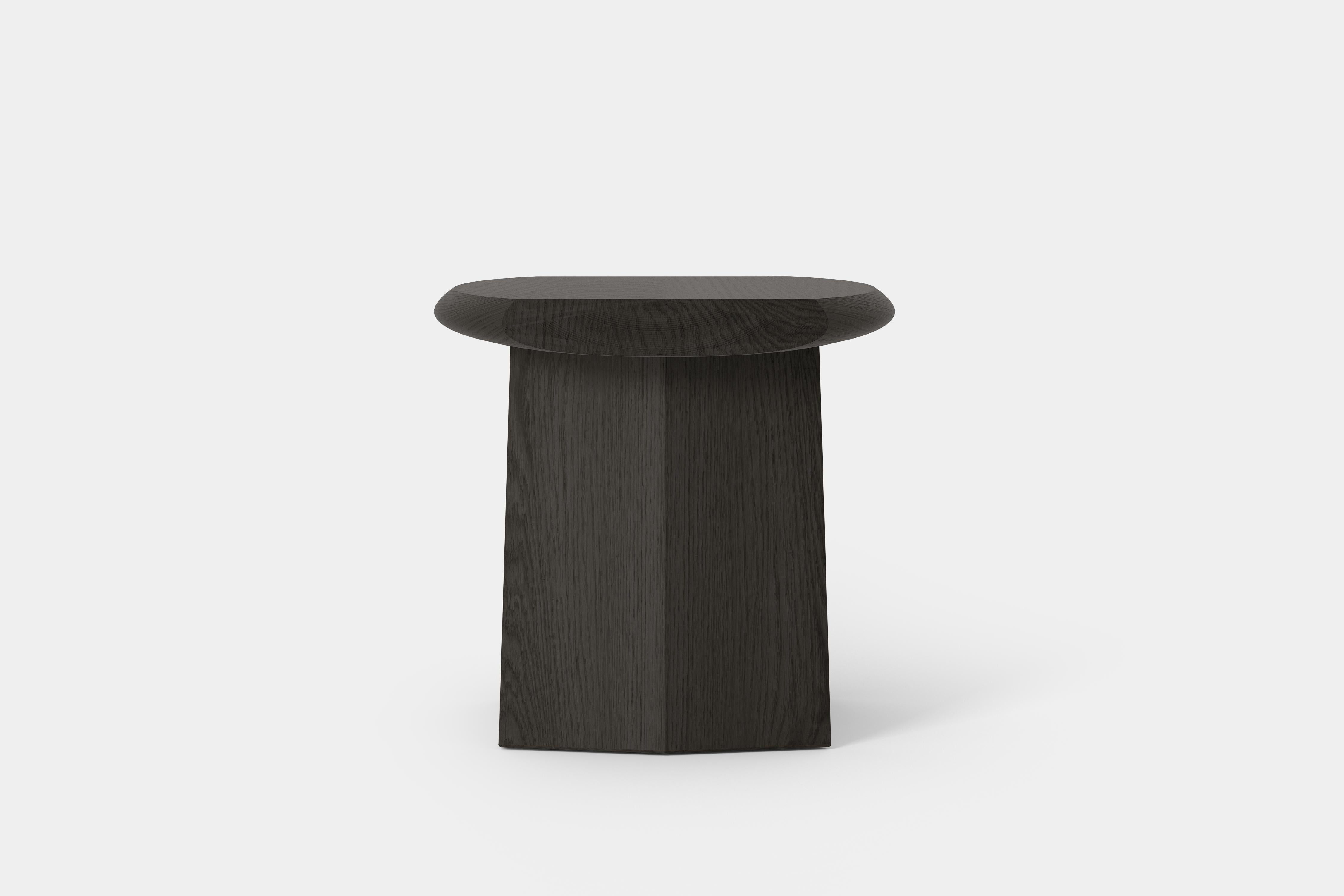 Mexican Peana Side Table, Night Stand, Table in Black Tinted Wood by Joel Escalona For Sale