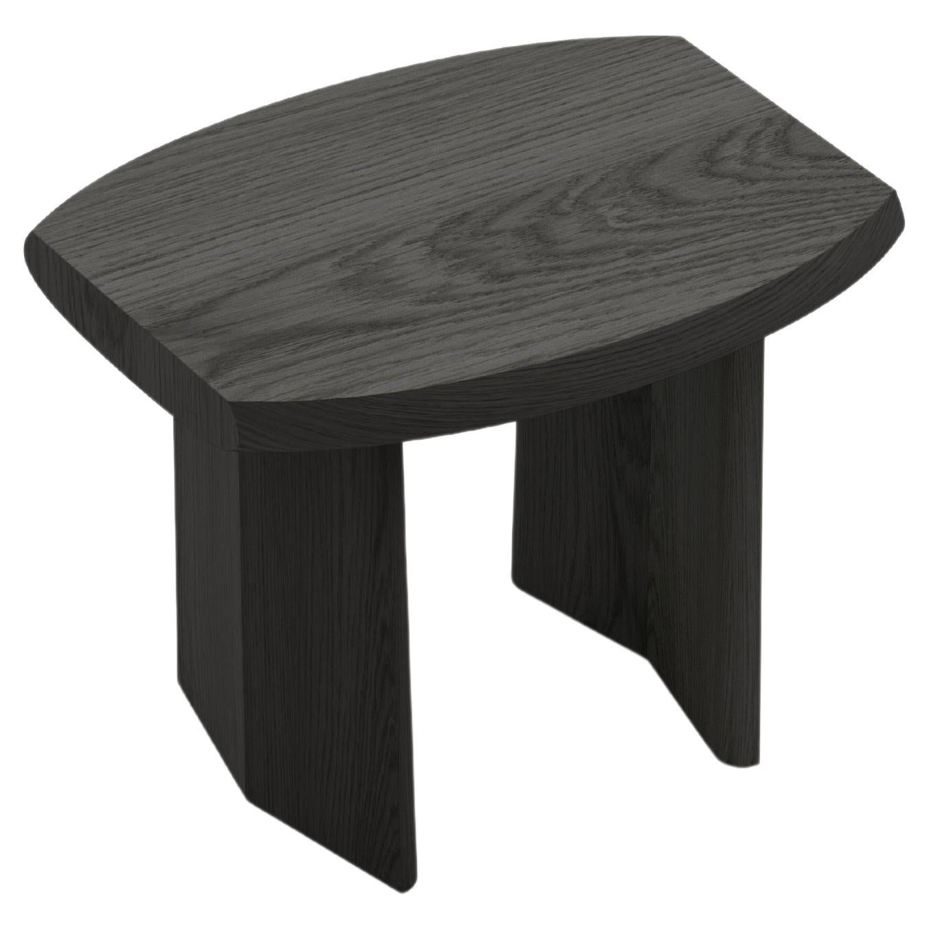 Peana Side Table, Night Stand, Table in Black Tinted Wood by Joel Escalona For Sale