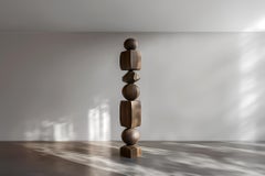 Burned Oak's Sleek Dark Design in Abstract Totem Form, Still Stand No87