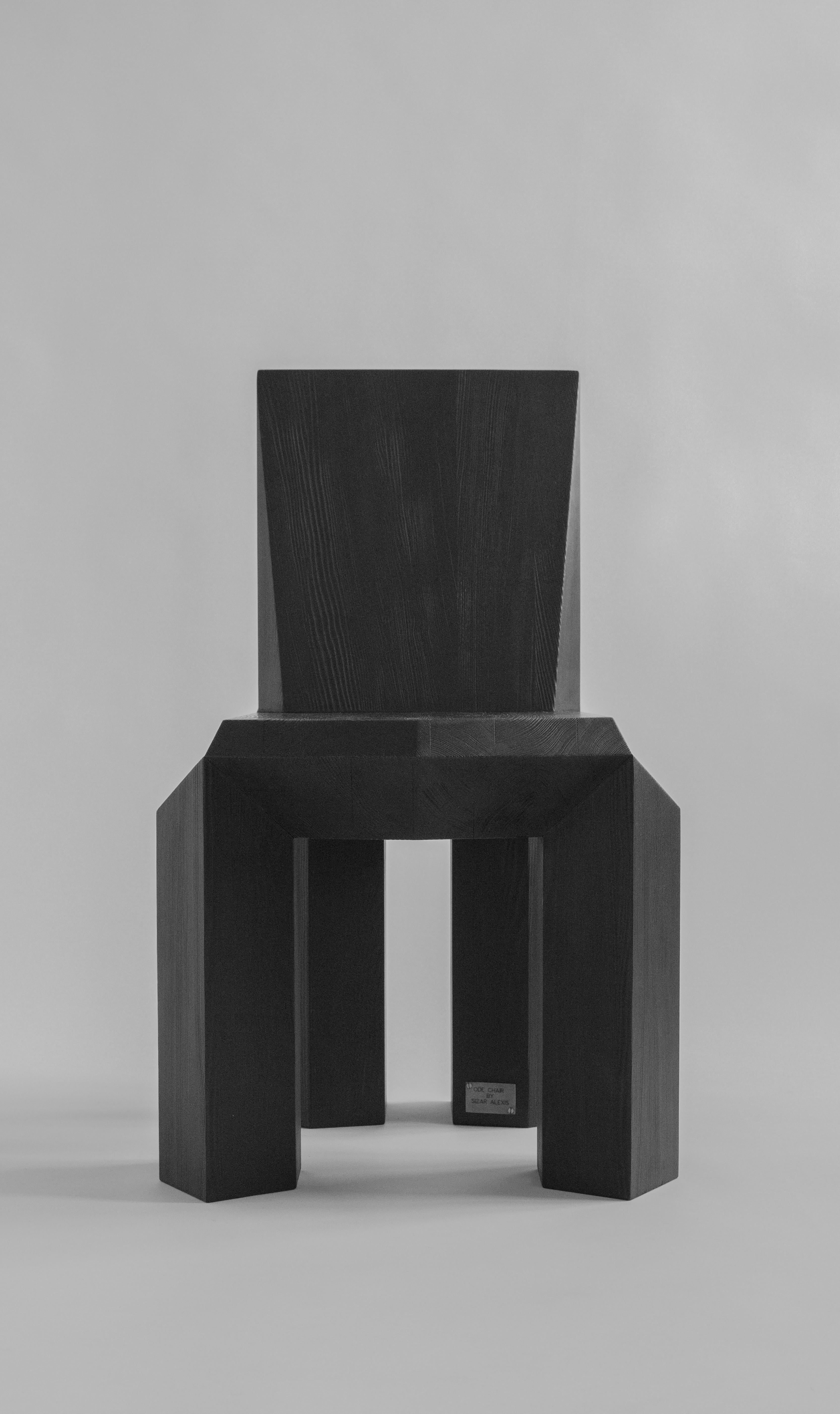 Burned ode chair by Sizar Alexis
Signed and numered
Edition of 12
Dimensions: Length 45 x width 55 x height 74 cm
Materials: Burned pine wood

The hexagon has more to it than we think, and some of the aspects of this shape are
