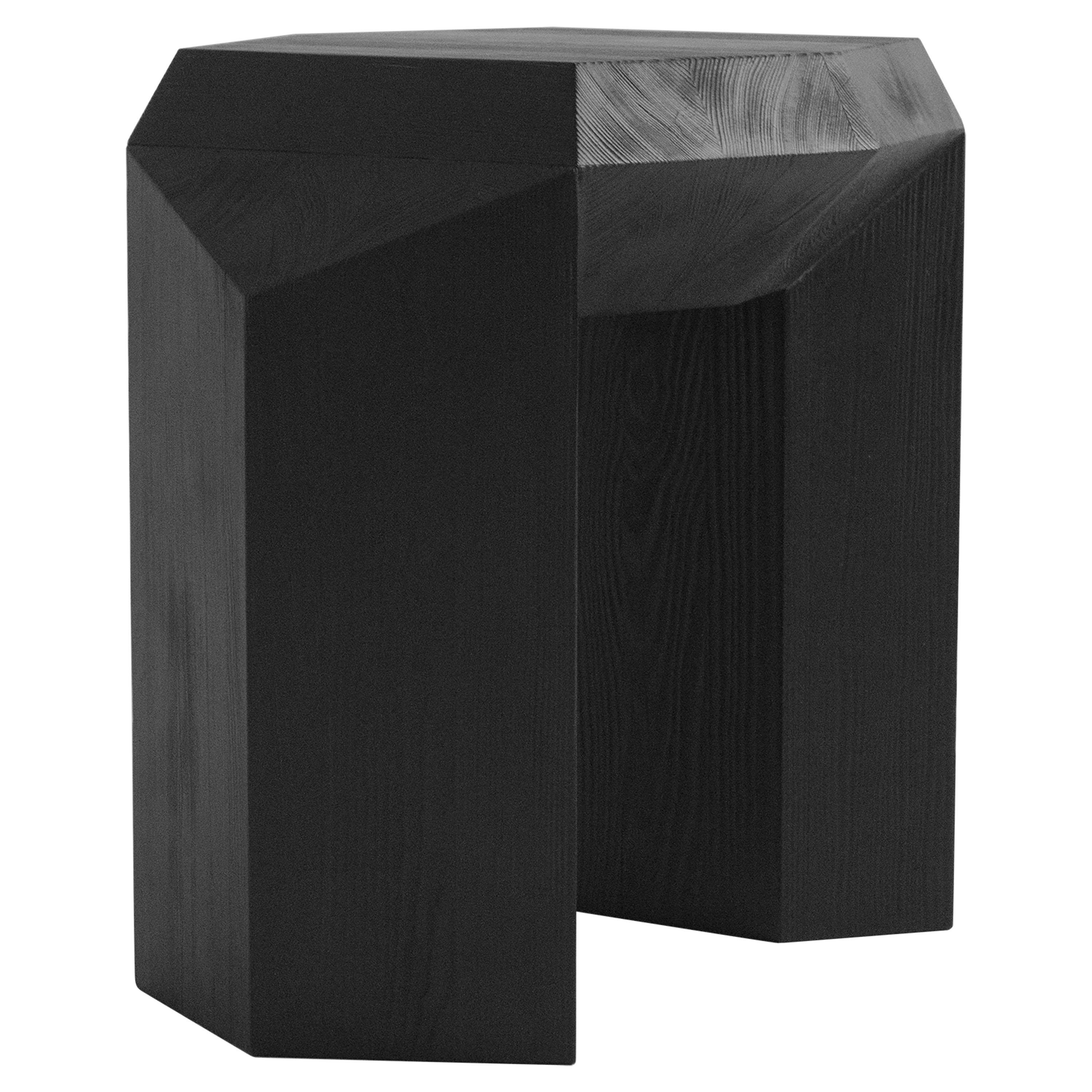 Burned Ode Side Table by Sizar Alexis For Sale