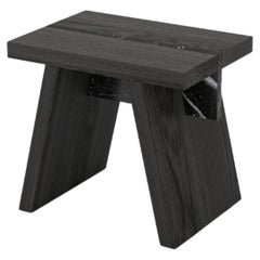 Laws of Motion, Black Solid Wood Stool, Side Table by Joel Escalona