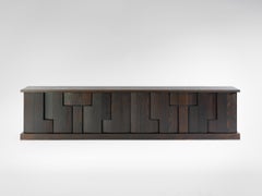 Burned Wood Norma Low Cabinet Age-Old Technique ‘Shou Sugi Ban' by Tim Vranken