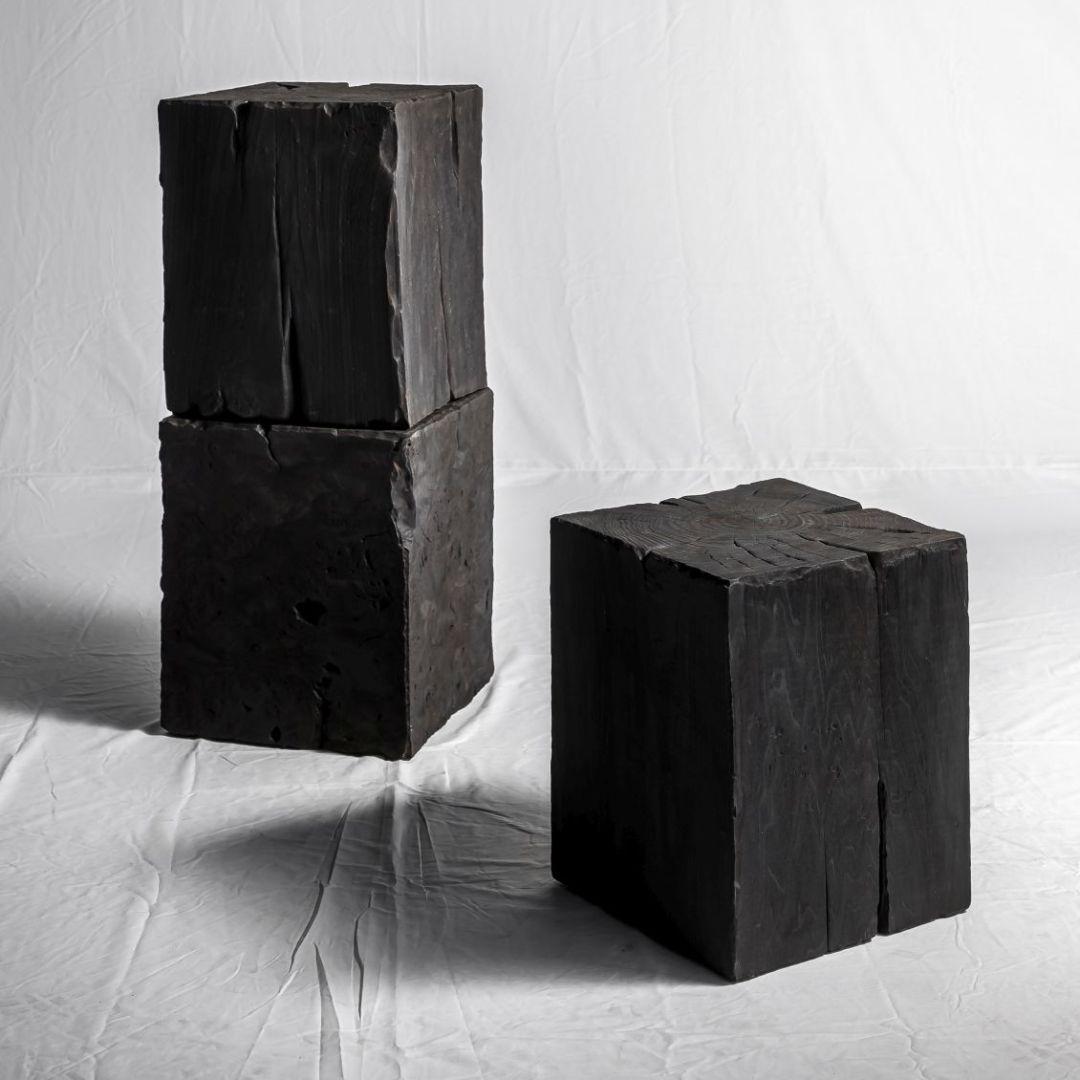 Belgian Ebonized Side Table in Solid Poplar Wood For Sale