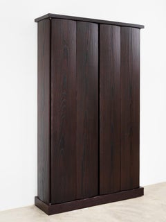 Burned Yellowpine, Night Red Stained Black Norma Cabinet by Tim Vranken