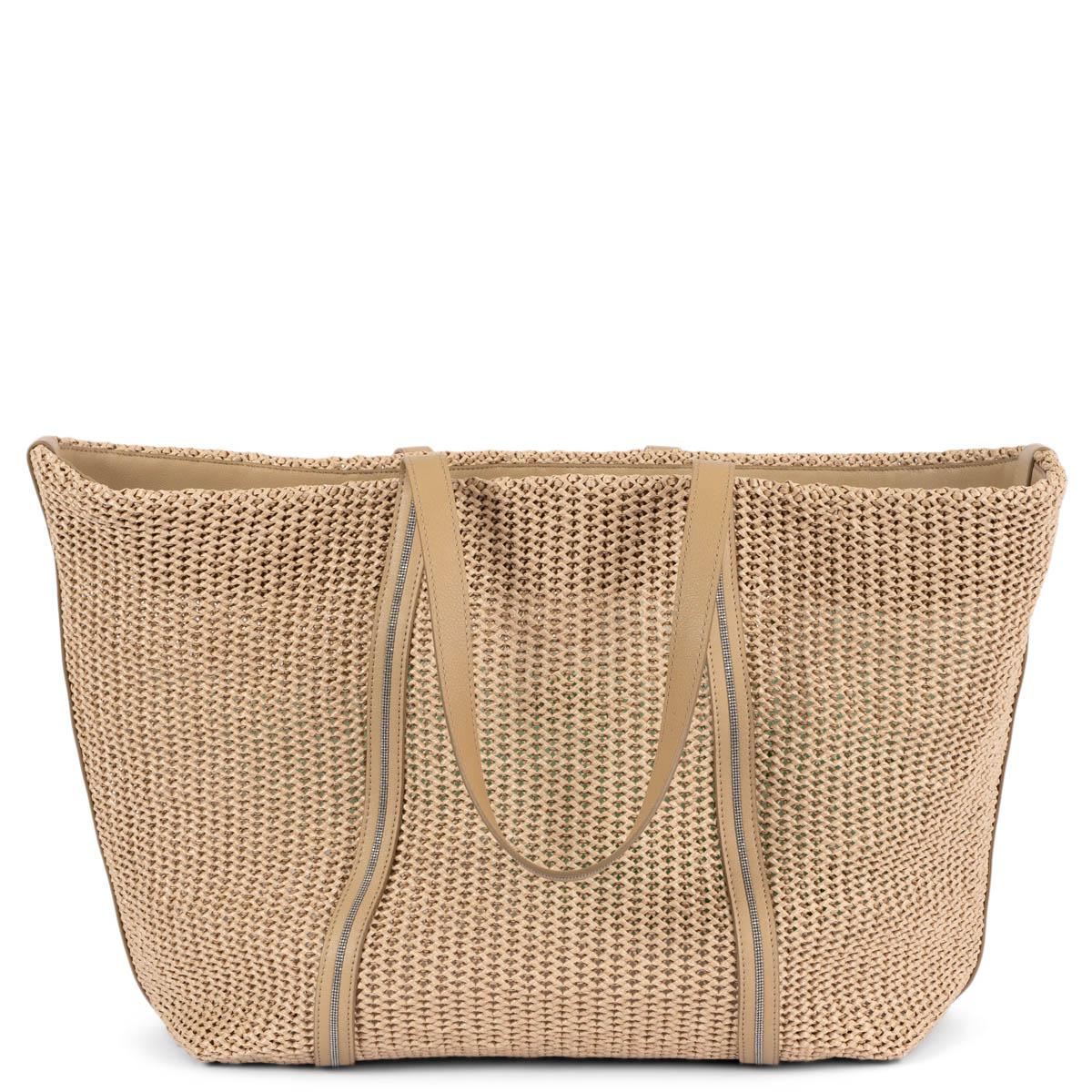 brunello cucinelli raffia bag