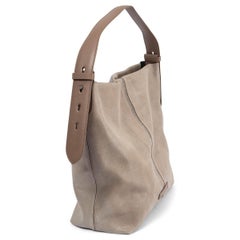 BURNELLO CUCINELLI taupe leather MONILI STRIPE HOBO Bag