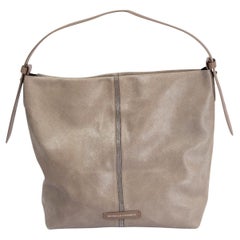 BURNELLO CUCINELLI taupe leather MONILI STRIPE HOBO Bag