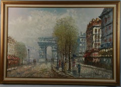 Impressionist Oversized  Paris Street Scene oil Painting 