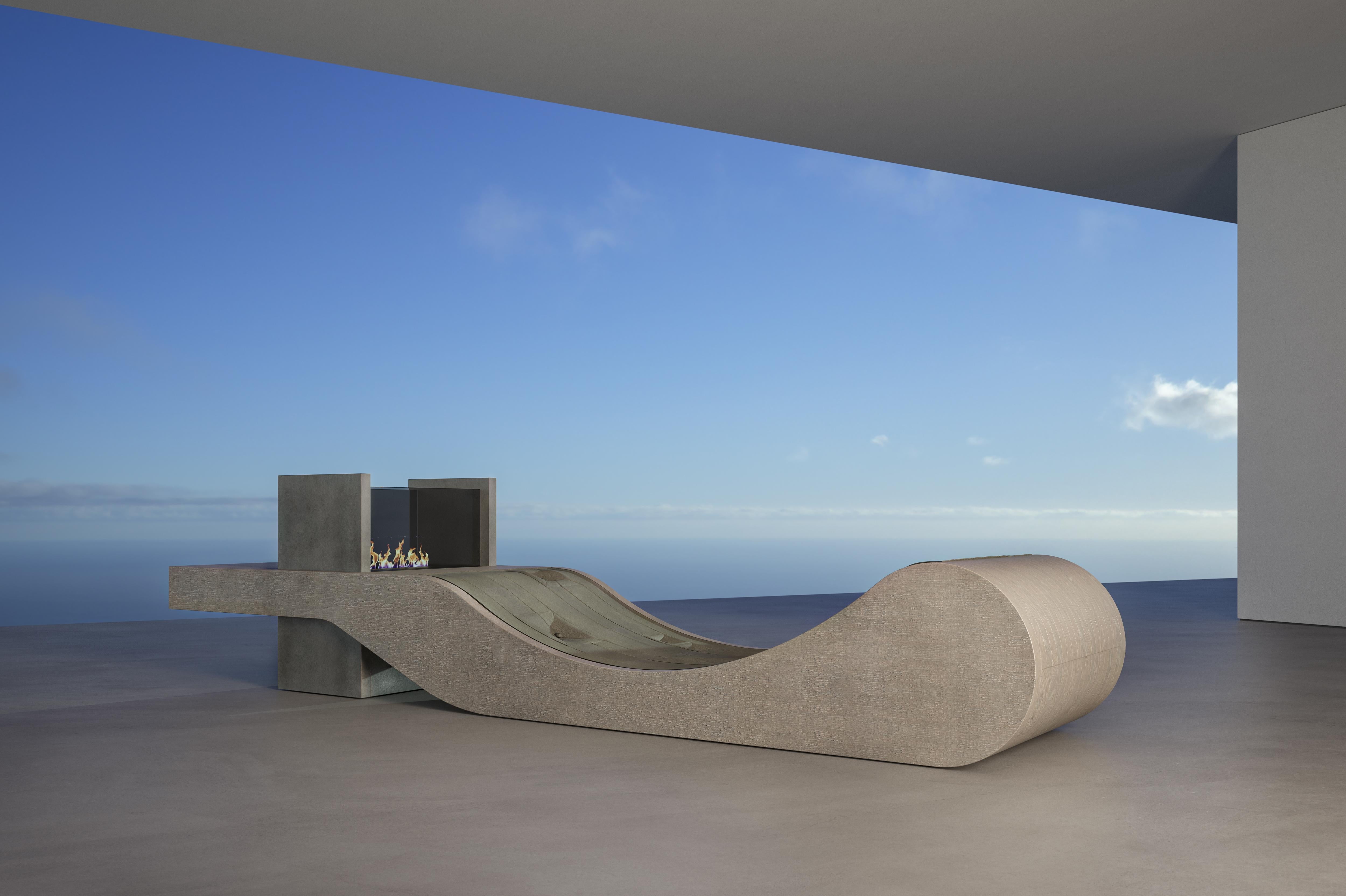 Lounger de Christian Friedl
Pièce unique.
Dimensions : D 81 x L 350 x H 74 cm.
MATERIAL : Chêne, cuir.

Burnin raconte son histoire...

Mon corps est en chêne massif. Ma surface est brossée au toucher, blanchie en gris-brun et protégée par une huile