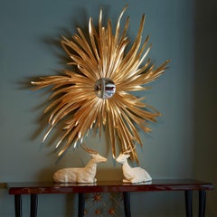 Burning Star Mirror in Solid Mahogany Wood