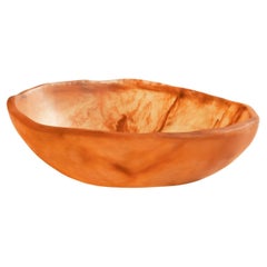 Burning Tide Orange and Clear Stone Resin Bowl by Monica Calderon