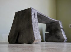 Burnished and Limed Oak Bench by Fritz Baumann