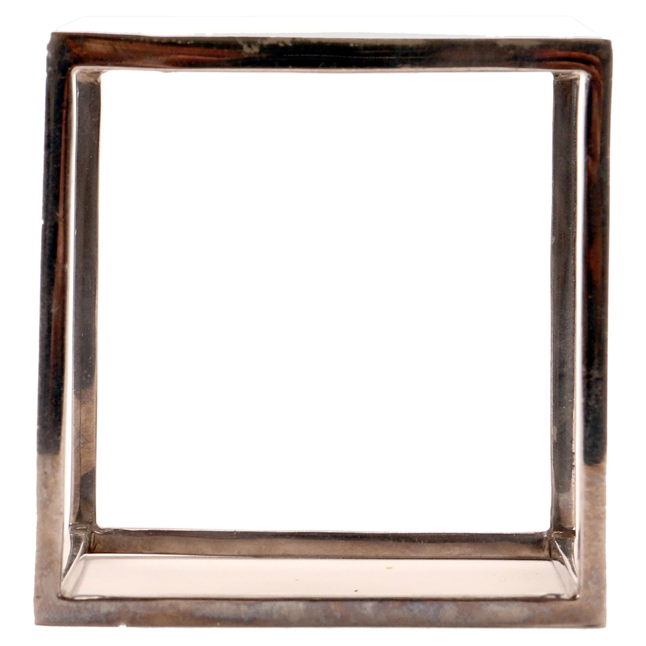 Burnished brass cubic bracelet. By Stefania Bosio for Ornamenta. Italy, 2000. en vente