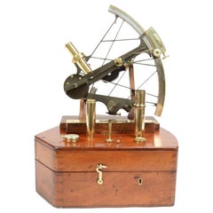 Used Burnished Brass Sextant Signed Potter Poultry, London, Mid-19th Century