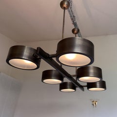 Burnished Bronze Rectangular 6-Light Chandelier