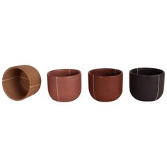 Burnished Clay Cups, Cacao Size, Set of 4