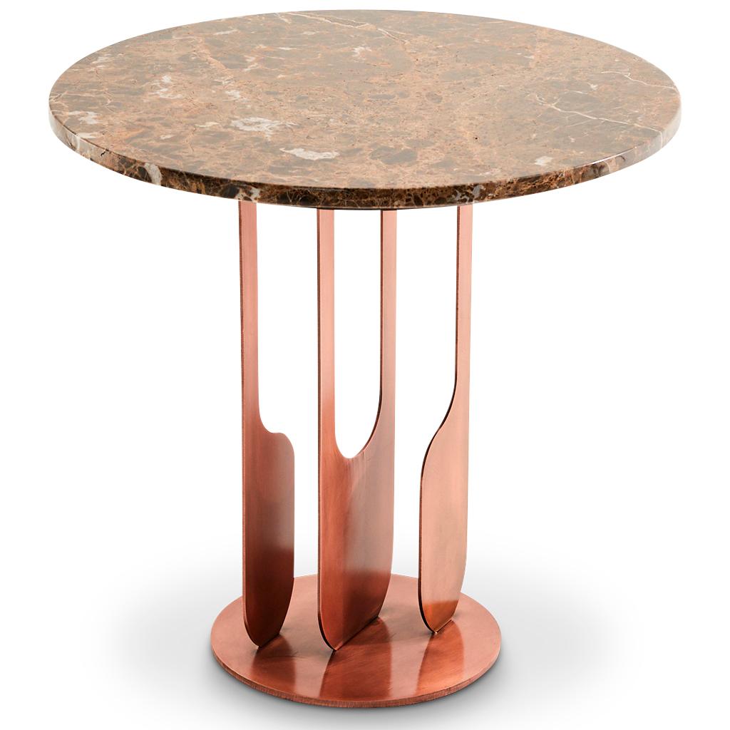 Table d'appoint en cuivre bruni et marbre d'Egg Designs Neuf - En vente à Bothas Hill, KZN