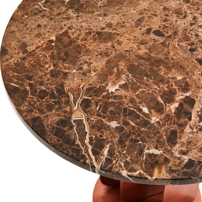 Burnished Copper and Marble Side Table by Egg Designs For Sale at 1stDibs | burnished  copper side table with marble top