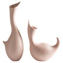 Burnished Round and Fluted Ceramic Sculptures, Tina Vlassopulos